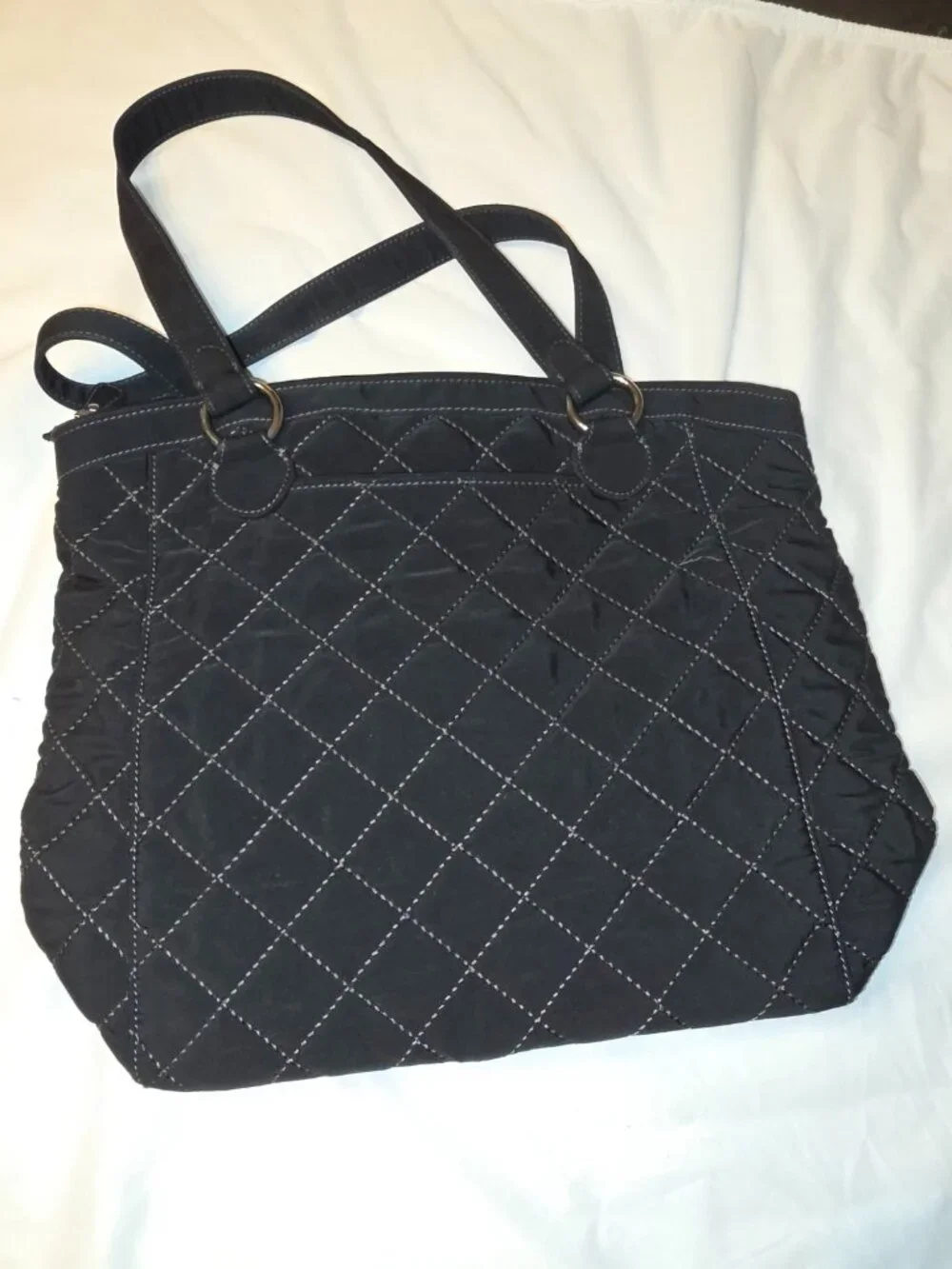 Vera Bradley Tote Quilted Black Floral Lining Grandma Core Crafty Ladies Classic - Picture 3 of 11